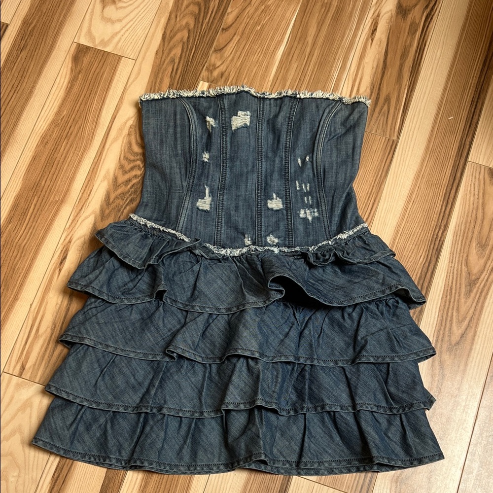 See Thru Soul strapless denim dress